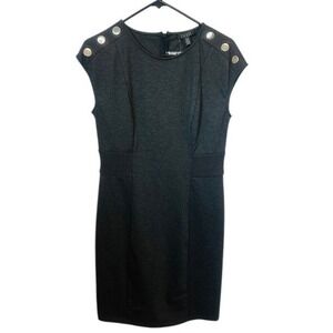 NWT SPENSE Sheath Dress Workwear Career Buttons Charcoal Gray Size Med